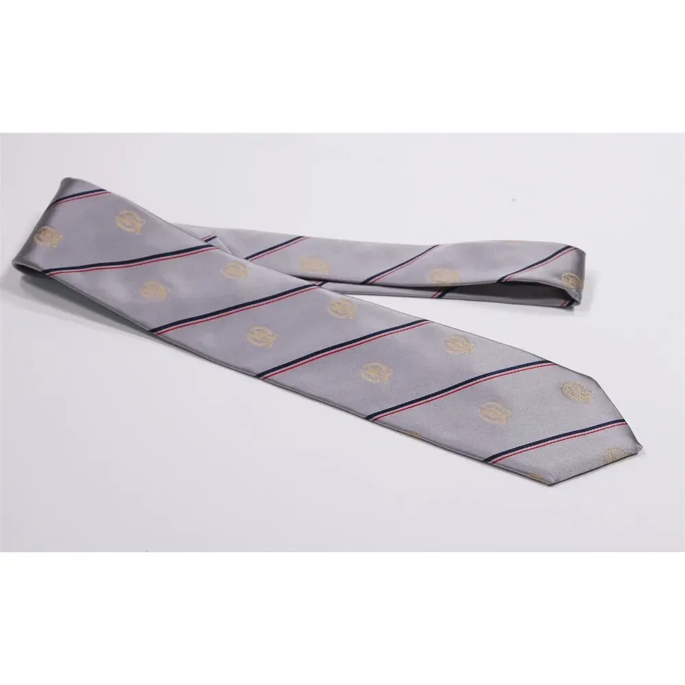 Twenty Four Karat Club 24k New York Silver Striped Silk Necktie Tie